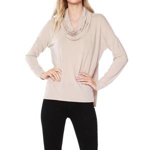 NEW BOBI draped neck top in sandy